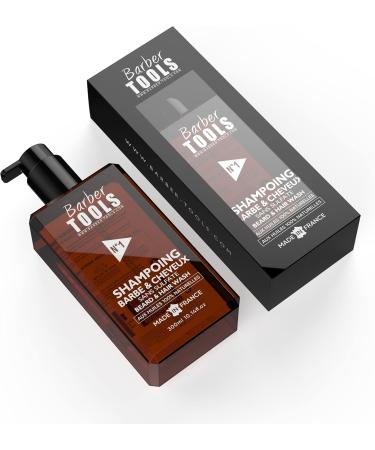 Beard and Hair Shampoo Sulphate Free 300 ml Argan Oil and Jojoba Oil for Beard Care and Care Made in France BARBER TOOLS (300 ml) - Buy Online on GoSupps.com