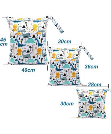 FenFang Wet Bag Cloth Nappy Bags - 3 PCS Waterproof Reusable Storage Organiser for Baby Diapers - Blue - Buy Online on GoSupps.com