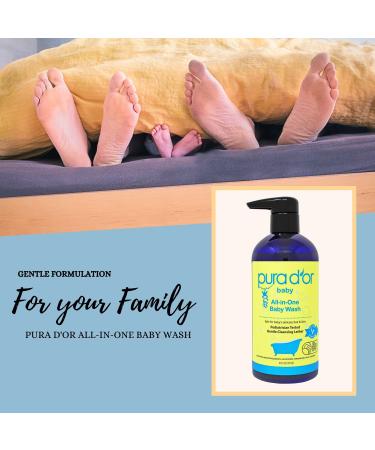 PURA D'OR USDA Biobased All-in-One Baby Wash (16oz) - Tear-Less, Hypoallergenic, Gentle, Calming 2-in-1 Bath Wash & Shampoo - Buy Online on GoSupps.com