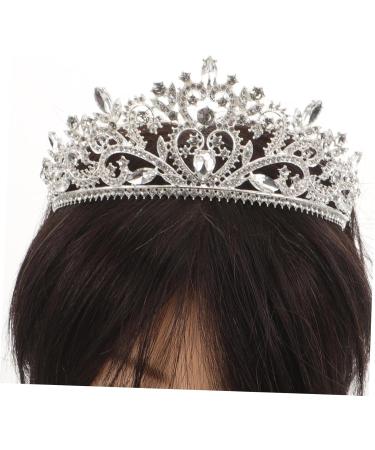 1pc Large Bridal Tiara Fashion Crystal Headwear Crown Hair Band Wedding Headband Crystal Headdress Crown Headband Bride Hair Bridal Headdress Bride Crown Crystal Crowns 16x16x8cm Silver - Buy Online on GoSupps.com