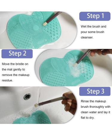 2 Packs Makeup Brush Cleaning Mat Silicone Makeup Brush Cleaner Makeup Brush Cleaning Pad and Scrubber with Suction Cup Portable Washing Tool for Makeup Brushes(Pink&Green) - Buy Online on GoSupps.com