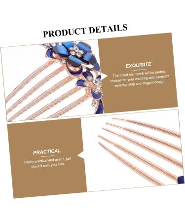 Angoily Crystal Diamond Hair Comb Zapatilla De Mujer Bride Slippers for Wedding Day Hair Comb Clips for Women Hair Combs for Women Blue Hair Slides Miss Prom Zinc Alloy Hairpin - Buy Online on GoSupps.com