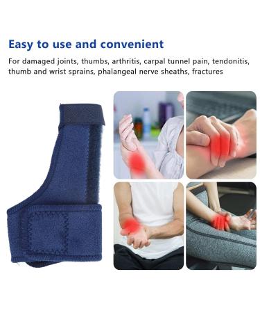 Comfortable Left Hand Thumb Splint - Fixed Aluminum Plate Support for Arthritis & Skiers - Blue Thumb Stabilizer - Buy Online on GoSupps.com