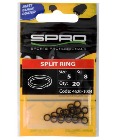 Sprro Matt Black Splitring - Sprengrings for Kauger show jumping rings for a change of hook rings for fishing hooks fastening ring size.7/15kg / 20 pieces
