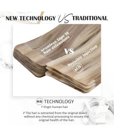Moresoo Virgin Tape-In Extensions | Real Remy Hair #P18/613 | 5 Pieces 12.5g 55cm - Invisible & Adhesive - Buy Online on GoSupps.com