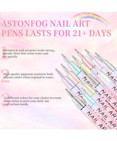 12PCS Nail Art Pens Set | 3D Quick Dry Macaron Color Drawing Pens for DIY Nail Art & Manicure | Multicolor Nail Design Pens for Home & Salon - Buy Online on GoSupps.com