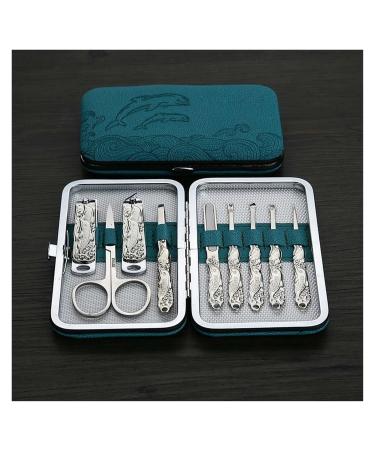 Nail Clipper Set Manicure Pedicure Tools Stainless Steel Blue Dolphin Nail Clippers Grooming Kit Nail Clipper Kit (Color : B)