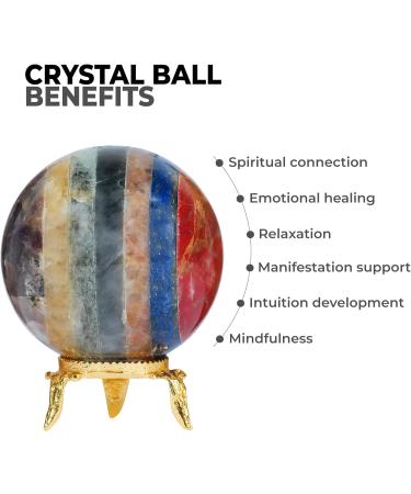 PYOR 7 Chakra Crystal Quartz Crystal Ball Crystal Spheres Large Crystal Ball Gemstone Crystal Crystal Balls for Witchcraft Crystal Ball Fortune Teller Chakra Decor30 40mm Seven Chakra - Buy Online on GoSupps.com