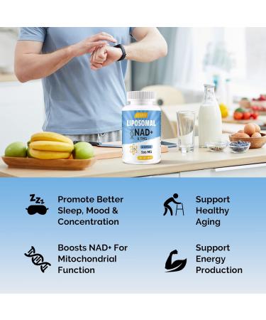 Liposomal NAD+ Softgels 500mg with TMG - Boost Cellular Energy & Support Healthy Aging | 180 Count (Pack of 3) - Buy Online on GoSupps.com