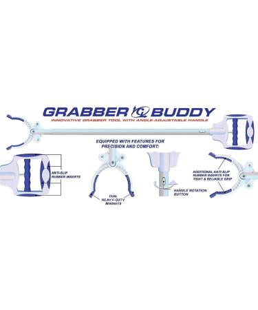 Grabber Buddy Innovative Reacher Tool with  White  Blue  Aluminum  48 Inch - Buy Online on GoSupps.com