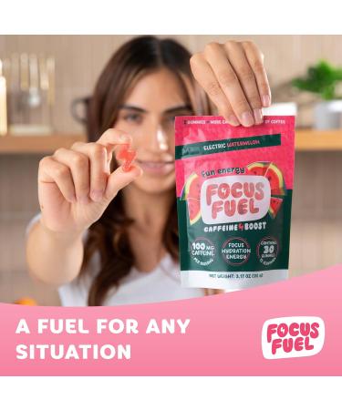 Buy Energy Chews - Focus & Energy Gummies with 100mg Caffeine B12 & Electrolytes - All-Natural Watermelon Flavor (30 Chews) - International Shipping Available - Buy Online on GoSupps.com