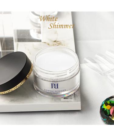 PrettyDiva Shimmer White Dip Powder - French Manicure 1Oz Sparkly Translucent Milky Diamond Glitter Dip Nail Powder - Buy Online on GoSupps.com