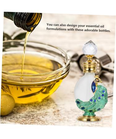 MERRYHAPY 1pc Peacock Essential Oil Bottle Home Perfume Bottle Liquid Bottle Perfume Dropper Bottle Women Perfume Bottle Empty Perfume Bottle Liquid Holder Glass Empty Holder 10.50X3.10X2.20CM Green - Buy Online on GoSupps.com