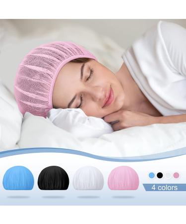 Chuarry 4 PCS Mesh Sleep Bonnet Set for Women - White, Pink, Blue, Black - Buy Online on GoSupps.com