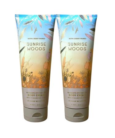 Bath and Body Works Gift Set of of 2 - 8 oz Body Cream - (Sunrise Woods)