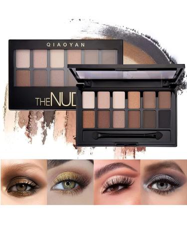 12 Colors Eyeshadow Palette - Professional Matte Waterproof High-Pigmented Nudes Makeup Kit with Brush | International Shipping - Buy Online on GoSupps.com