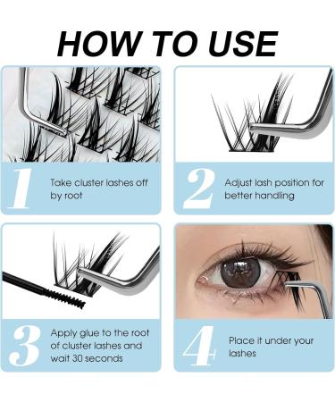 Mix Length Cluster Lashes 0.07mm D Curl | Soft & Wispy DIY Lash Extensions | HuXi Lashes-ZW28C - Buy Online on GoSupps.com