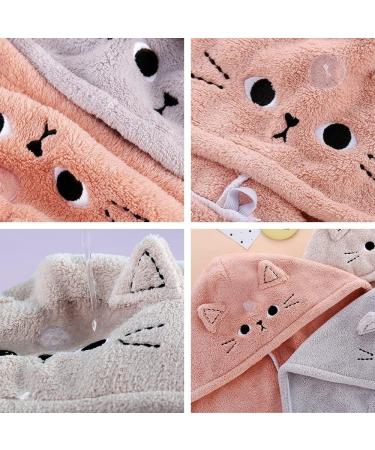 BATTILO PTY Cute Cat Microfiber Hair Towel Wrap - 3 Pack Hair Drying Towels for Kids & Women - Rapid Dry Hair Turban for Curly Long Hair - Buy Online on GoSupps.com