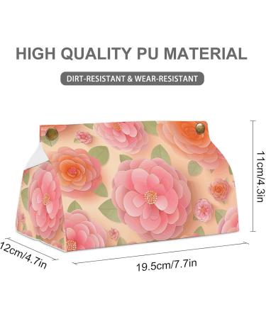 Tissue Box Cover Tissue Box Holder Orange Camellia Pattern Print Tissue Holder Travel Tissue Packs Facial Paper Holder Decorative Holder - Buy Online on GoSupps.com