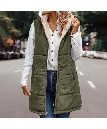 oelaio Women's Long Jackets Winter Warm Sherpa Fleece Coats Zip Up Hooded Overcoat Fuzzy Lined Outerwear Pocket Jacket Army Green Medium - Buy Online on GoSupps.com