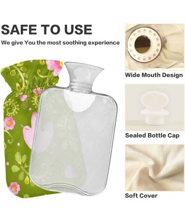 Naanle 2L Hot Water Bottle with Lid - Floral & Bird Design Perfect for Back Pain Relief & Hand/Foot Warmer Hot & Cold Therapy - Buy Online on GoSupps.com