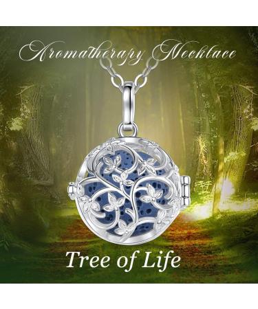 Shop Eudora Harmony Ball Aromatherapy Necklace - Yoga & Meditation Jewelry Gifts for Mom - 24 Lavaestein Pearl Chain with 7pcs Tree of Life Charm - Buy Online on GoSupps.com