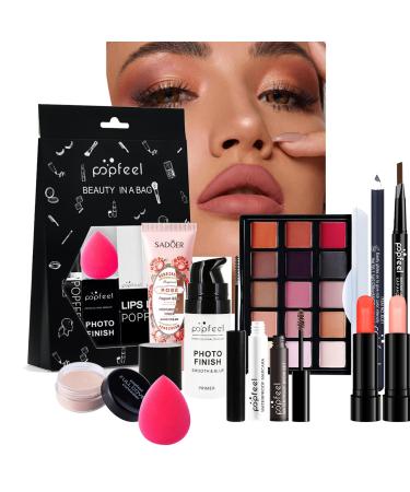 RoseFlower 12 Pcs Professtional Makeup Set Cosmetic Full Kit With Gift Bag Make Up Palette Full kits with Primer Eyeshadow Palette Lipstick Eyebrow Pencil Hand Cream for Girls Birthday Xmas Gift#2