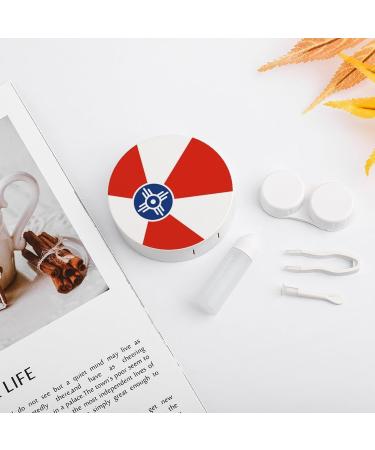 Buy City of Wichita Flag Contact Lens Case - Portable Travel Lens Box with Mirror for Easy Navigation - Buy Online on GoSupps.com
