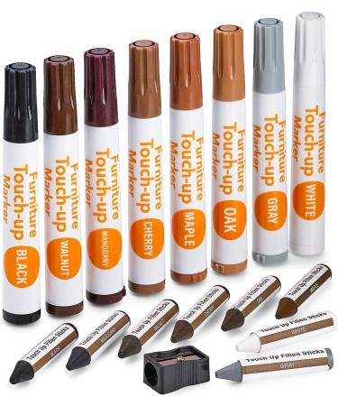 Katzco Furniture Repair Kit Wood Markers - Set of 17 for Stains, Scratches, and Touch-Ups - Ideal for Floors, Tables, and Carpentry Projects - Buy Online on GoSupps.com
