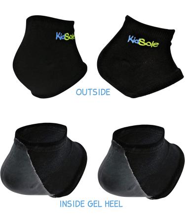 KidSole Gel Heel Strap for Kids with Heel Sensitivity - 2 Pair Pack (Kids Sizes 1-6, Black) - Ideal for Severs Disease & Plantar Fasciitis - Buy Online on GoSupps.com