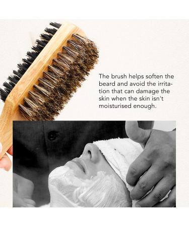 Double-Sided Beard Brush with Wooden Handle | Premium Shaving & Facial Hair Comb for Men - Buy Online on GoSupps.com