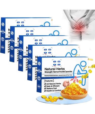 Eyyfvq Heca Natural Herbal Strength Hemorrhoid Capsules Natural Hemorrhoid Relief Capsules Hemorrhoid Treatment (Color : 5PCS)