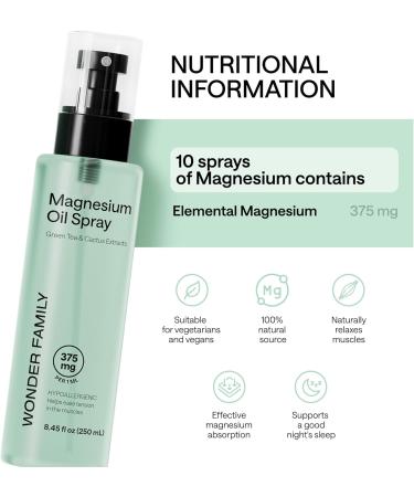 Pure Magnesium Oil Spray for Feet and Whole Body - Muscle Soothing Natural Deodorant - Topical Magnesium Spray for Sleep Support and Relaxation - Mist Bottle 8.45 Fl Oz 6 Patches Green tea - Buy Online on GoSupps.com