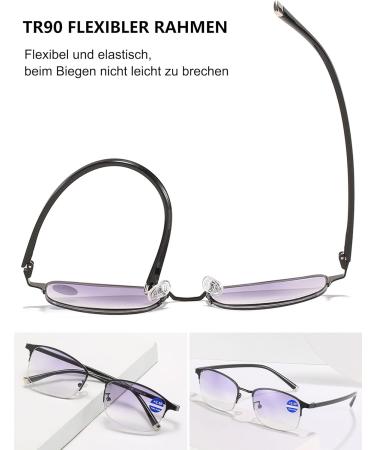 Lanomi Classic Bifocal Reading Glasses with Blue Light Filter | UV400 Protection for Men & Women - Stylish Semi-Frame 2.5 Diopters - Buy Online on GoSupps.com