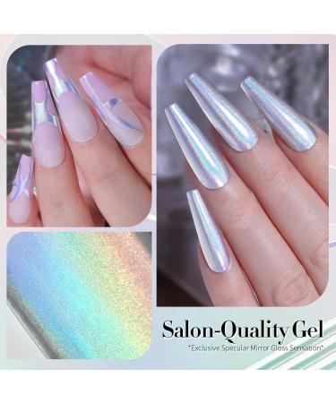 Born Pretty Metallic Painting Gel - Holographic Silver 3D Nail Art Polish | Glossy Soak Off DIY Manicure - Buy Online on GoSupps.com