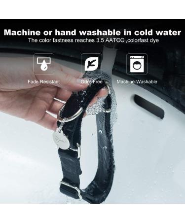 Durable Martingale Dog Collar - Adjustable No Escape Nylon for Medium Dogs (1in x 14-21in) - Black - Buy Online on GoSupps.com