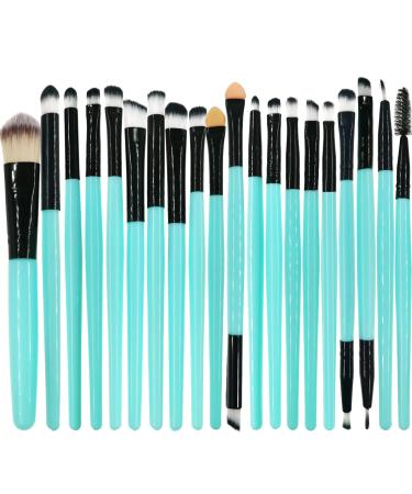 Makeup Brushes ZHIYE Make up Brush Set 20 PCs Professional Face Eyeliner for Foundation Blush Concealer Eyeshadow with Travel Green Light Blue