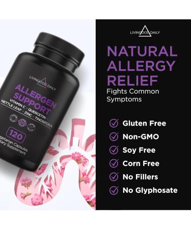 Livingood Daily Allergen Support Capsules - Natural Seasonal Allergy Relief - Buy Online on GoSupps.com