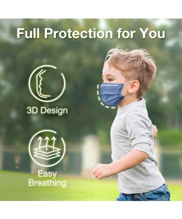 Medtecs Kids Face Mask Disposable - 2 Sizes Option (Child/Youth) 50 PCs - Comfy 3-Ply Breathable Children Masks  the Better & Safer Choice - Child | Cobalt Child-sized - 50 PCs 08. Cobalt - Buy Online on GoSupps.com