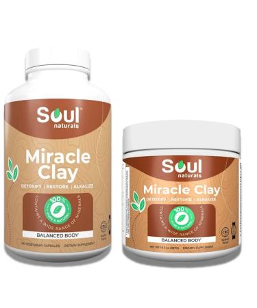 Calcium Bentonite Clay Capsules to Increase The Glow of Skin & Remove Harmful Toxins + Calcium Bentonite Clay Powder to Revive The Glow of Skin Plus Get Rid of Skin Allergies (50 Minerals)