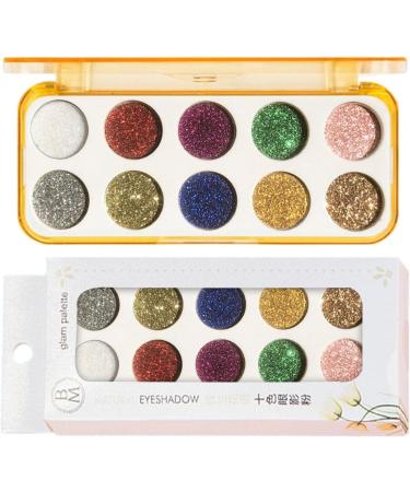 Eyeshadow Palette - 10 Shades Highly Pigmented Eyeshadow | Eye Shadow Makeup Pallet High Pigmented Matte Shimmer Make up Kit for Women Girls Shzons 01# Glitter Plate - Buy Online on GoSupps.com
