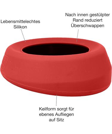 Kurgo Splash-Free Hiking Water Bowl for Dogs | BPA-Free 710 ml Red Perfect for Food & Water on the Go - Buy Online on GoSupps.com