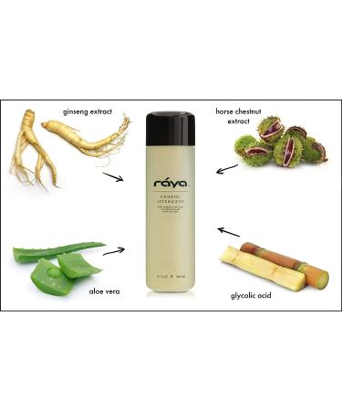RAYA Ginseng Astringent with AHA 6 oz (G-205) | Gentle Glycolic Facial Toner for Dry and Sensitive Skin | Tightens Pores, Smoothes Complexion, Reduces Fine Lines | Alpha Hydroxy Acid Formula | 6 Fl Oz - Buy Online on GoSupps.com