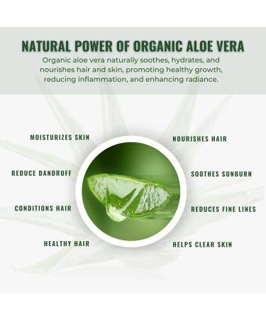 Organic Aloe Vera Gel 10.14oz - 100% Pure Natural Moisturizer for Sunburn Relief Hydration & Soothing Sensitive Skin - Ideal for Face Body & Hair - Buy Online on GoSupps.com