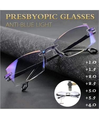 Luckky Titanium Progressive Multifocal Reading Glasses +2.0 | Dual-Use Anti-Blue Light Vision Diamond-Ground Bifocals & Case - Shop Internationally! - Buy Online on GoSupps.com