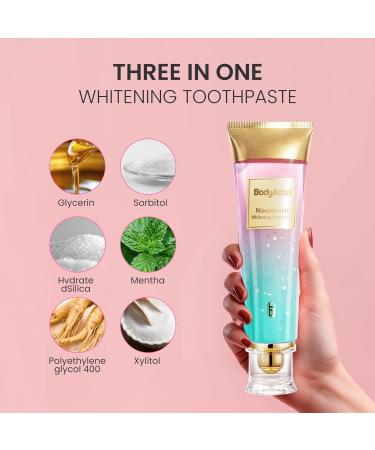 Niacinamide Whitening Toothpaste - Natural Stain Removal & Fresh Breath | BodyAccel - Buy Online on GoSupps.com