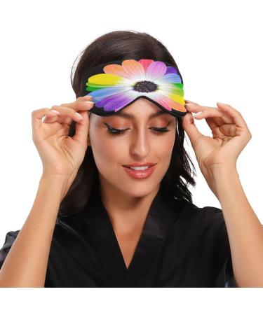 Sleep Mask - Light Blocking Rainbow Flower Eye Mask for Comfortable Sleeping | Adjustable Floral Eye Cover for Men & Women | Perfect for Travel Naps & Work - Buy Online on GoSupps.com