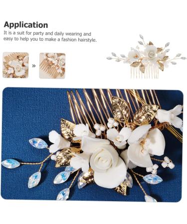 OFFSCH Bridal Comb Pearl Hair Decor for Wedding Hair Combs Macrame Decor Girls Hair Accessories Vintage Wedding Decor Bride Headdress Ceramics Bridesmaid New Chinese Style Ceramic Flower - Buy Online on GoSupps.com