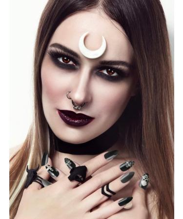 288PCS Halloween Fake Nails - Lorvain Stiletto Press On Nails with Skull Bat & Pumpkin Designs | Glossy Full Cover Nail Art for Women & Girls - Buy Online on GoSupps.com
