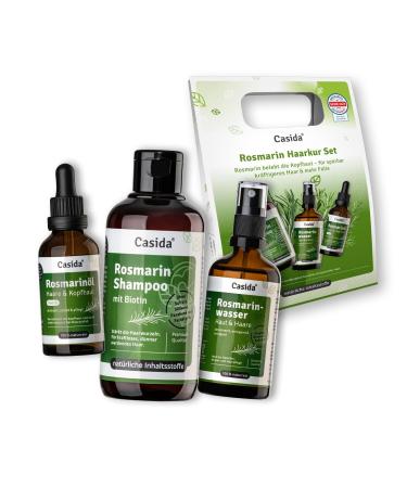 Casida Casida Rosemary Hair Treatment Kit - Shampoo Water and Oil - Optimal Care with Natural Ingredients Against Hair Loss